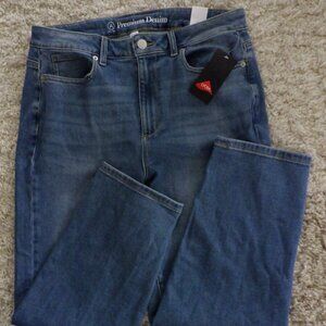 NWT Premium Denim Womens Jeans Blue Size 16 Regular Fit Cotton Blend